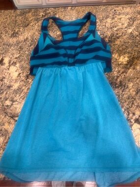 lululemon athletica Blue Striped Racerback Tank top size 6